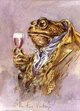 Toad Funny Blank Greetings Card 'A Fine Vintage' by Jonathan Walker C305