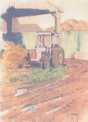 Tractor Blank Greetings Card 'David Brown' by Colin Allbrook C230