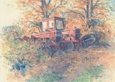 Vintage Tractor card 'Retired' by Colin Allbrook