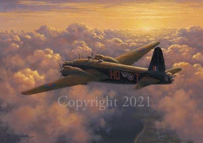 Wellington MK X Limited Edition Print 'Dusk Departure' by Keith Woodcock