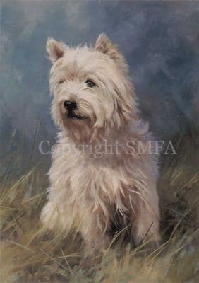 West Highland Terrier  Blank Greetings Card 'The Westie' by John Trickett C1