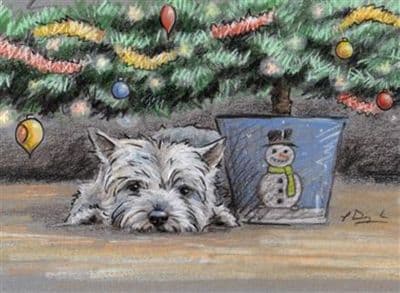 West Highland Terrier Westie Christmas Cards' Westie Wonder' by Paul Doyle C497X