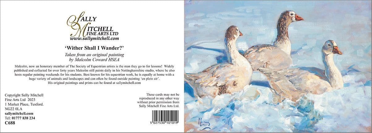 Wither Shall I Wander Pack of x10 Goose Christmas Cards by Malcolm