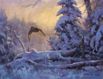 Woodcock in the Snowy Forest Christmas Cards 'Woodcock Wonderland' by John Trickett C561X