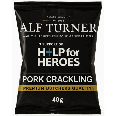 ALF TURNER Double Cooked Pork Crackling 12x40g CLEARANCE