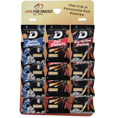BIG D Card of 12 Mixed - 4xSalted - 4xDry Roasted - 4xChilli