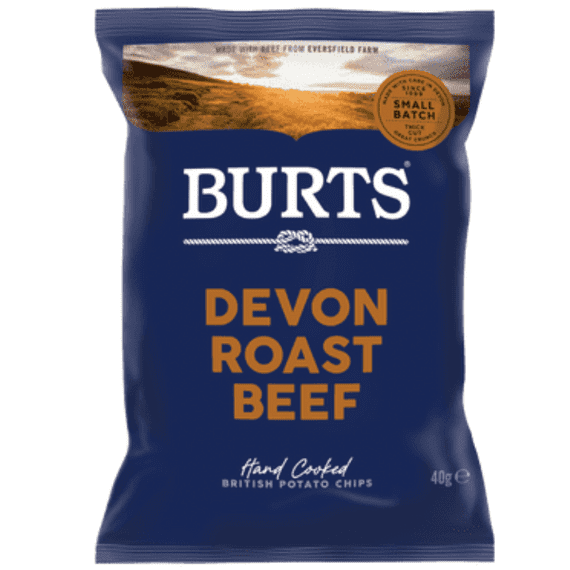 Burts Devon Roast Beef Crisps 20x40g | Wholesale