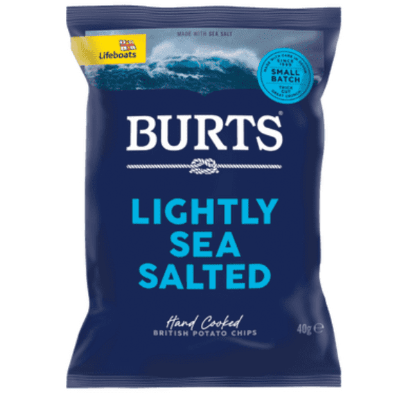 Burts Lightly Sea Salted Crisps 20x40g | Wholesale