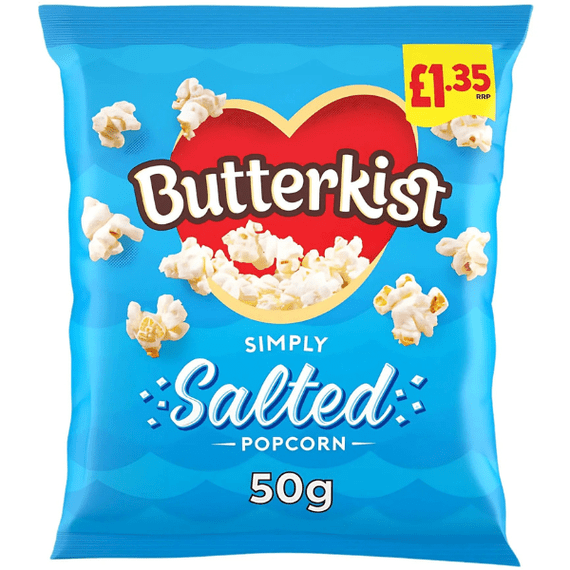 BUTTERKIST Salted Popcorn 15x50g PMP £1.35