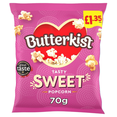 BUTTERKIST Sweet Popcorn 15x70g PMP £1.35