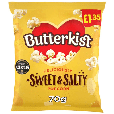 BUTTERKIST Sweet & Salty Popcorn 15x70g PMP £1.35