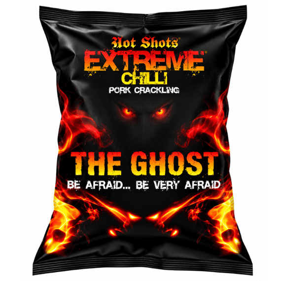 GHOST Extreme Chilli Pork Scratchings 12x35g | Pub Card