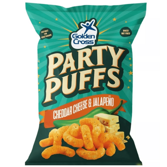 GOLDEN CROSS Cheddar Cheese & Jalapeno Party Puffs 24x40g