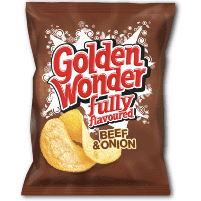GOLDEN WONDER Fully Flavoured Beef & Onion Crisps 32x32.5g