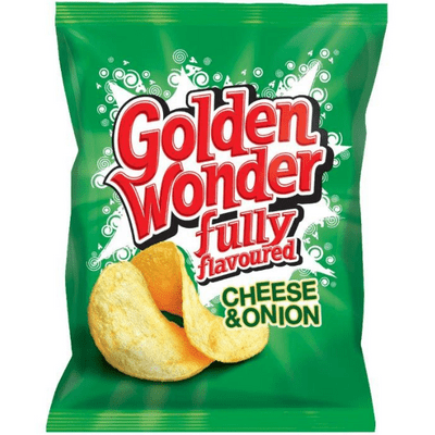 GOLDEN WONDER Fully Flavoured Cheese & Onion Crisps 32x32.5g