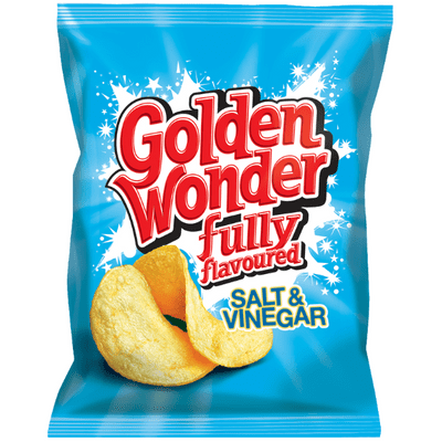 GOLDEN WONDER Fully Flavoured Salt & Vinegar Crisps 32x32.5g