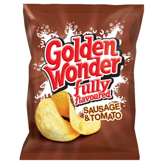 GOLDEN WONDER Fully Flavoured Sausage & Tomato Crisps 32x32.5g