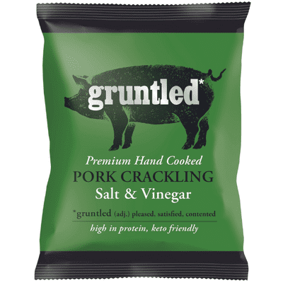 GRUNTLED Salt & Vinegar Pork Crackling 20x35g