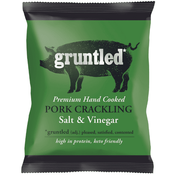 GRUNTLED Salt & Vinegar Pork Crackling 20x35g
