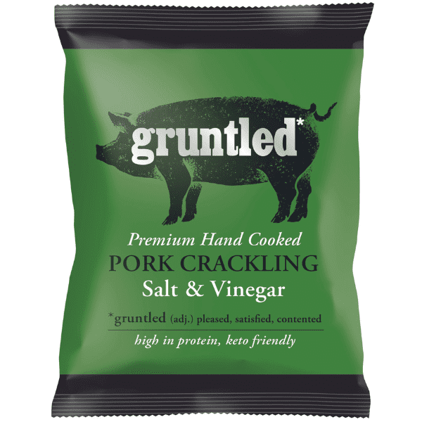 Gruntled GRUNTLED Salt & Vinegar Pork Crackling 20x35g