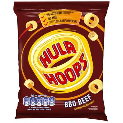 HULA HOOPS BBQ Beef Crisps 32x34g
