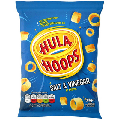 HULA HOOPS Salt & Vinegar Crisps 32x34g