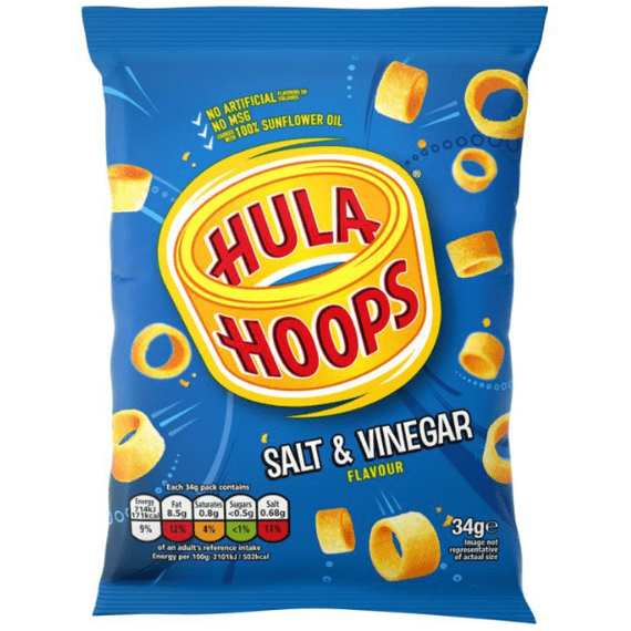 HULA HOOPS Salt & Vinegar Crisps 32x34g