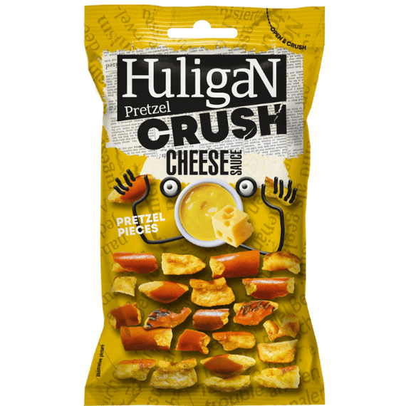 HULIGAN PRETZEL CRUSH Cheese Sauce Pretzel Pieces 18x65g