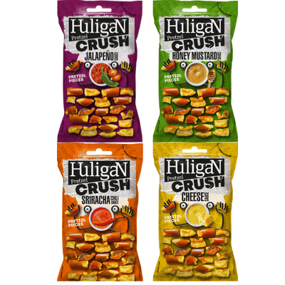 HULIGAN PRETZEL CRUSH Pretzel Pieces Mixed Case 18x65g