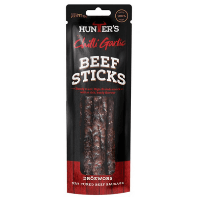 HUNTERS Chilli Garlic Beef Sticks (Droewors) 10x40g