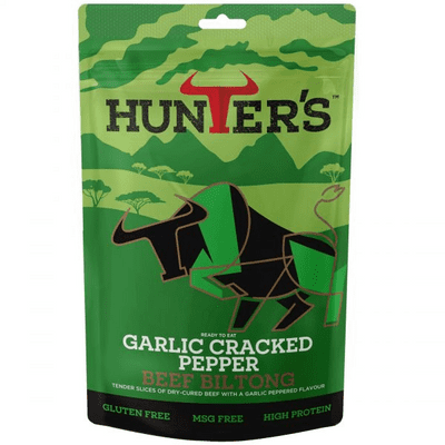 HUNTERS Garlic Cracked Pepper Beef Biltong 10x28g
