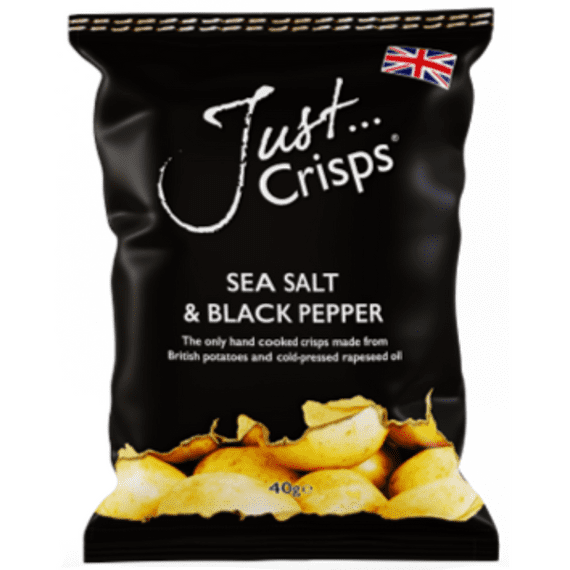 JUST CRISPS - Sea Salt & Black Pepper Crisps 24x40g