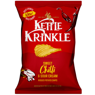 KETTLE KRINKLE Sweet Chilli & Sour Cream Ridged Crisps 18x40g