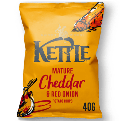 KETTLE Mature Cheddar & Red Onion Crisps