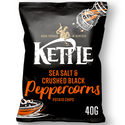KETTLE Sea Salt & Crushed Black Peppercorns Crisps