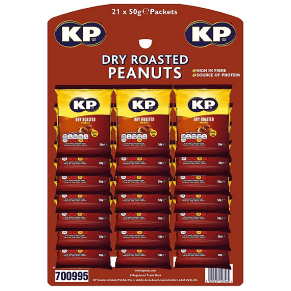 KP Dry Roasted Peanuts Pub Card 21x50g