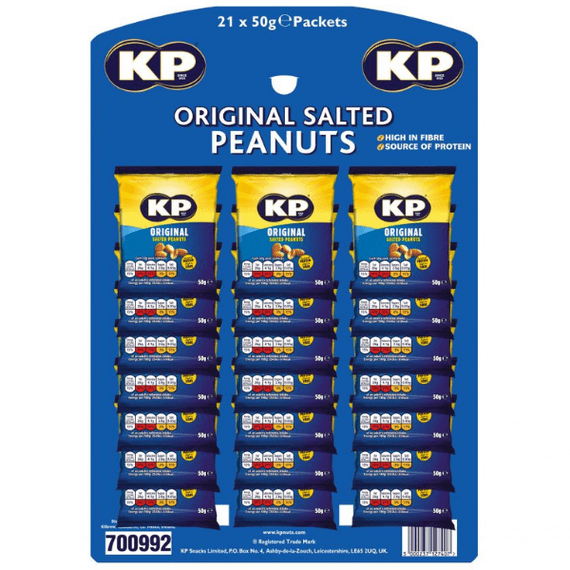 KP Original Salted Peanuts Pub Card 21x50g