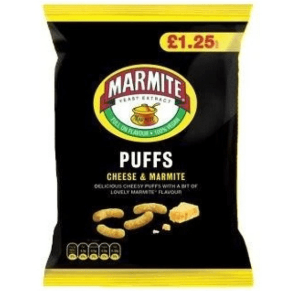 MARMITE Cheese Puffs PMP £1.25 18x60g