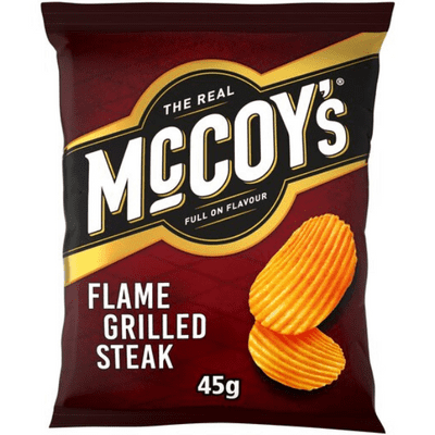 McCOYS Flame Grilled Steak Ridged Crisps 36x45g