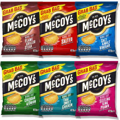 McCOYS Ridged Crisps Mixed Case 36x45g