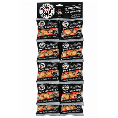 MIDLAND SNACKS MS Traditional Pork Scratchings 12x40g