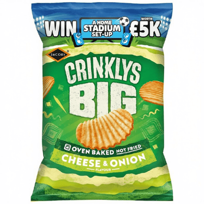 MINI CHEDDARS Crinklys BIGGER Size Cheese & Onion Grab Bag Case 30x45g