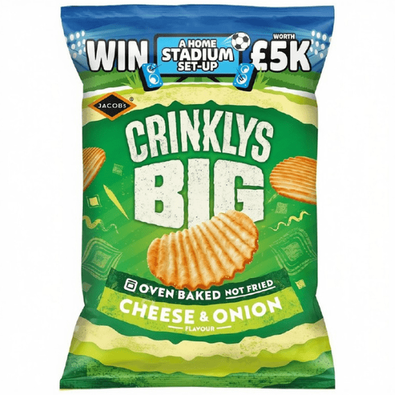 MINI CHEDDARS Crinklys BIGGER Size Cheese & Onion Grab Bag Case 30x45g