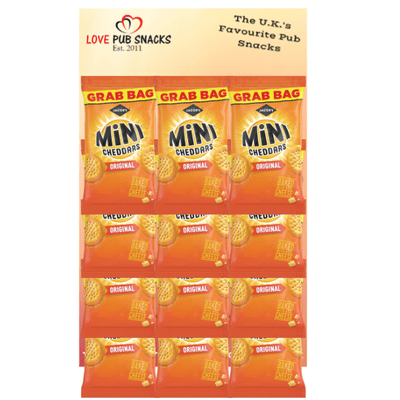 MINI CHEDDARS Original Cheese Snacks Grab Bag Carded 12x45g