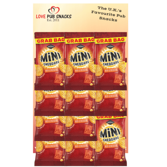 MINI CHEDDARS Red Leicester Snacks Grab Bag Carded 12x45g