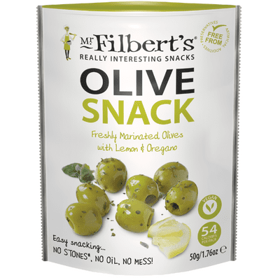 MR FILBERTS Green Olives Lemon & Oregano 12x50g