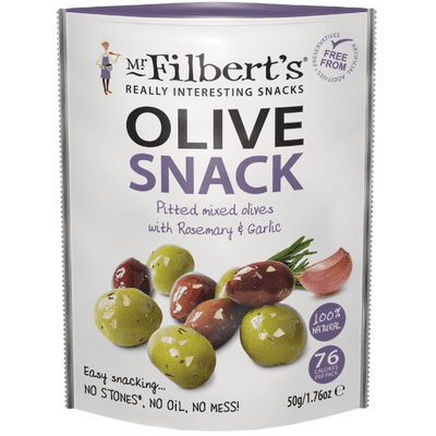MR FILBERTS Mixed Olives Rosemary & Garlic 12x50g