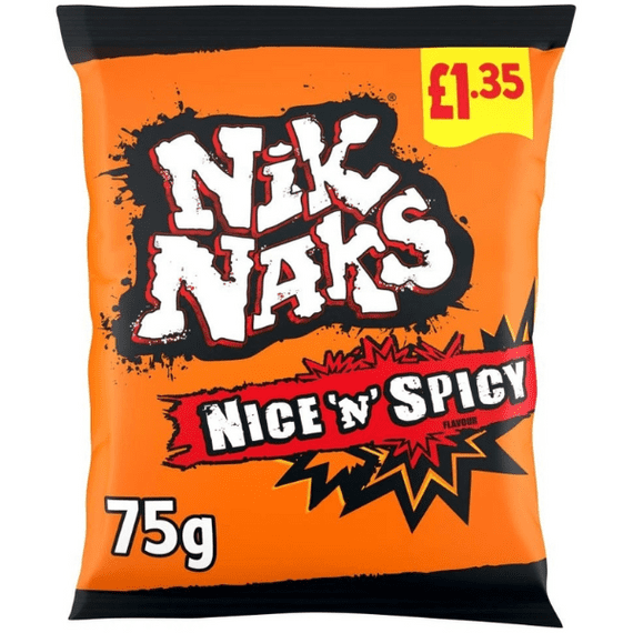 NIK NAKS Nice 'N' Spicy Snacks 20x75g PM £1.35