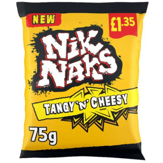 NIK NAKS Tangy 'N' Cheesy Snacks 20x75g PM £1.35