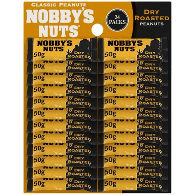 NOBBYS Dry Roasted Peanuts Carded 24x50g CLEARANCE